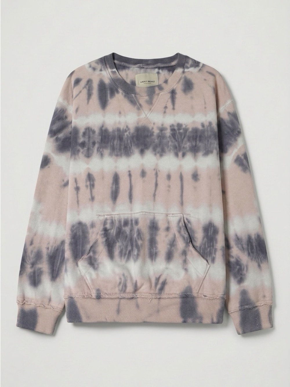 Lucky Brand Tie-Dye Crewneck Sweatshirt in Pink and Gray
